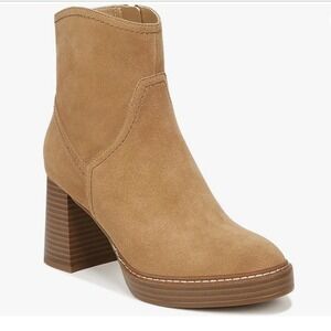 Naturalizer Orlean Suede Leather Ankle Boots Booties Caramel Brown Women 8.5 NEW